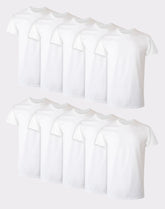 Hanes Men's Cotton Undershirt Super Value Pack, Moisture-Wicking, White, 10-pack