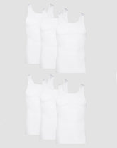 Hanes Men's Cotton Tank Undershirt, Moisture-Wicking, White, 6-Pack