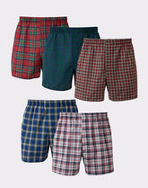 Hanes Ultimate Men's Boxer Underwear, Moisture-Wicking, Tartan Plaids, 5-Pack