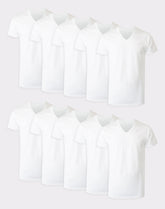 Hanes Men's White V-Neck Undershirt Super Value Pack, Moisture-Wicking Cotton, 10-Pack