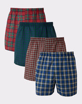 Hanes Ultimate Big Men’s Woven Boxer Underwear, Tartan Prints, 4-Pack, (Big & Tall Sizes)