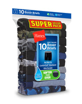 Hanes ComfortSoft Boys' Boxer Brief Super Value Pack, Prints/Solids, 10-Pack