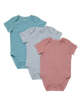 Hanes Pure Comfort Baby Short Sleeve Bodysuits, Organic Cotton, Boys & Girls, 3-Pack