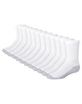 Hanes Double Tough Boys' Cushion Crew Socks, 12-Pairs