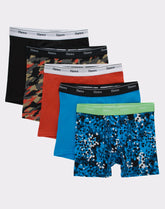 Hanes Originals Boys' Boxer Brief Underwear, Orange & Assorted, 5-Pack
