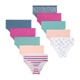 Hanes Girls' Cotton Stretch Brief Underwear, 10-Pack