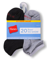 Hanes Boys' No Show Socks, Super Value Pack, 20-Pairs