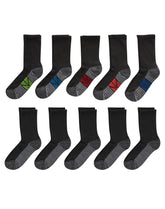 Hanes Ultimate Double Tough Boys' Crew Socks, 10-Pairs