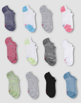 Hanes Cool Comfort Girls' Mesh Super No Show Socks, 12-Pairs