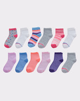 Hanes Girls' Ankle Socks, Fashion Pack, 12-Pairs