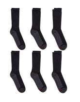 Hanes Double Tough Men's Crew Socks, Comfort Top, Shoe Sizes 12-14, 6-Pairs