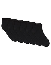 Hanes Unisex Plain Black Socks Pack, 6 Pairs, Ankle Socks