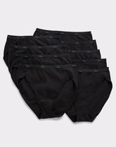 Hanes Women's Breathable Cotton Hi-Cut Underwear, Black, 10-Pack