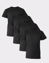Hanes Ultimate Comfort Fit Men's Crewneck Undershirt, Black, 4-Pack