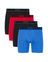 Hanes Moves Ultimate Men’s Anti-Chafe Boxer Brief Underwear, X-Temp, Assorted, 4-Pack, 6