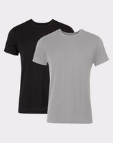 Hanes Originals Ultimate Men's SuperSoft Crewneck Undershirt, Black/Grey, 2-Pack