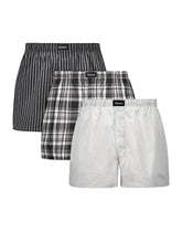 Hanes Originals Ultimate Men's Cotton Stretch Woven Boxer Underwear, Plaids/Prints, 3-Pack