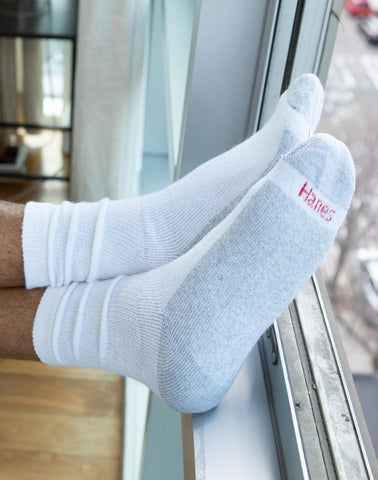 Hanes Double Tough Men's Big & Tall Cushion Crew Socks, 6-Pairs