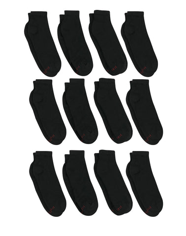 Hanes Double Tough Men's Ankle Socks, Shoe Sizes 12-14, 12-Pairs