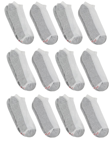 Hanes Double Tough Men's No Show Socks, Shoe Sizes 12-14, 12-Pairs