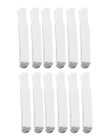 Hanes Double Tough Men's Over-the-Calf Tube Socks, Shoe Sizes 6-12, 12-Pairs