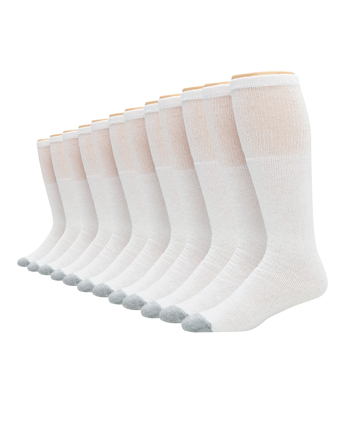 Hanes Double Tough Men's Over-the-Calf Tube Socks, Shoe Sizes 6-12, 12-Pairs
