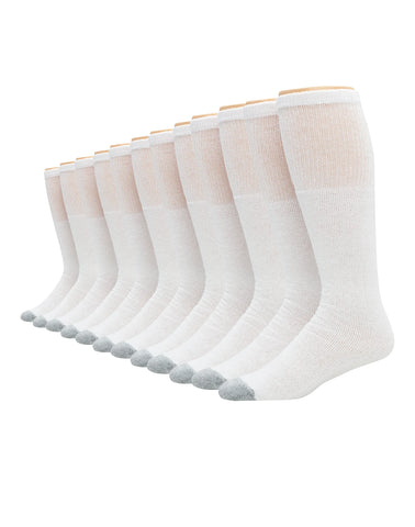 Hanes Double Tough Men's Over-the-Calf Tube Socks, Shoe Sizes 6-12, 12-Pairs