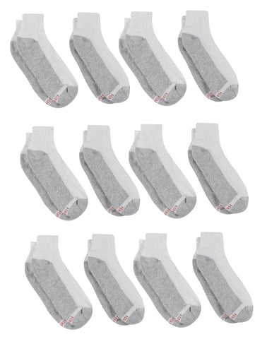 Hanes Double Tough Men's Ankle Socks, Shoe Sizes 6-12, 12-Pairs