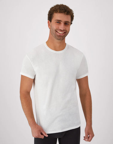 Hanes Men's White Undershirt, Odor Control, 6-pack