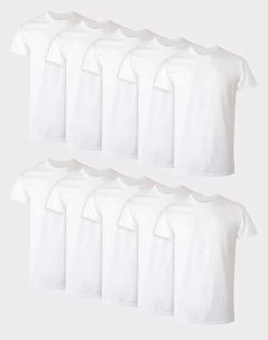 Hanes Men's Cotton Undershirt Super Value Pack, Moisture-Wicking, White,  10-pack