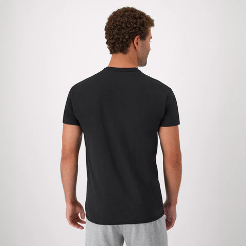 Hanes Men's T-Shirt Pack, Moisture-Wicking Stay-Tucked Undershirts, Black/Grey/Blue, 6-Pack