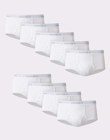 Hanes Men's White Cotton Brief Underwear, 9-Pack