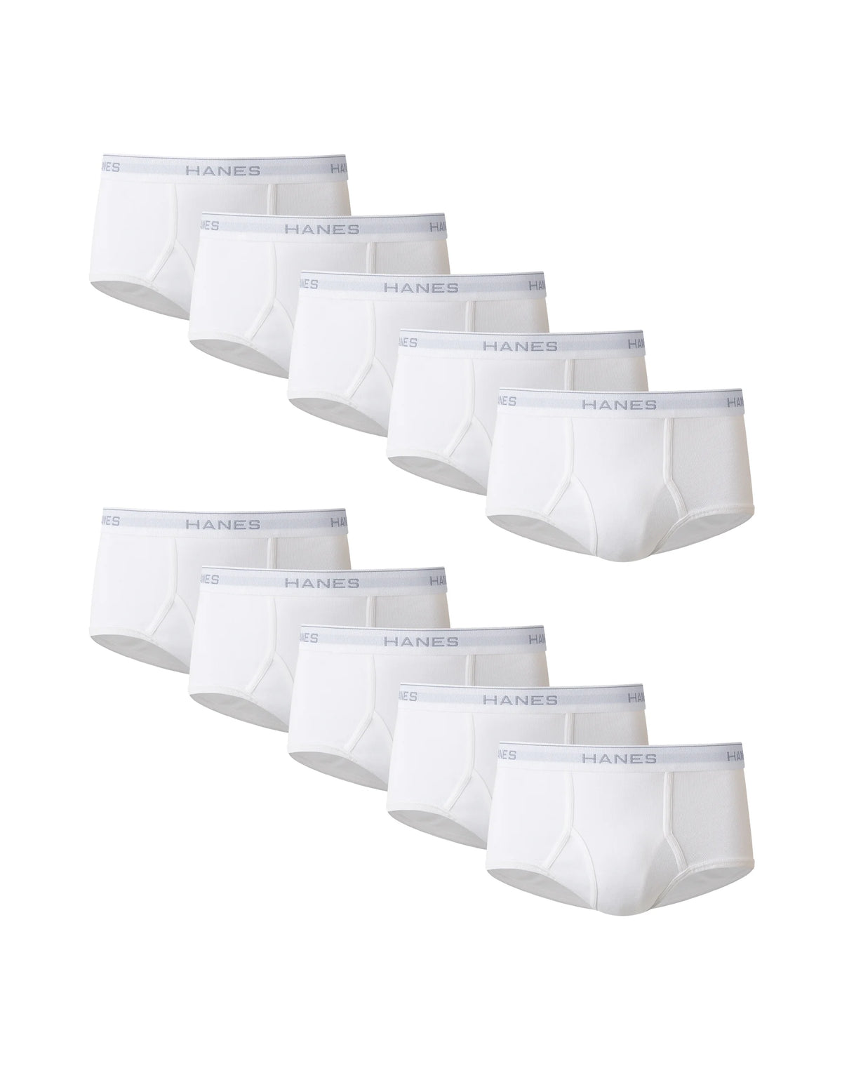 Hanes Men's Value Pack White Cotton Briefs, 10-Pack