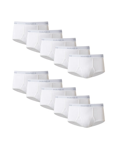 Hanes Men's Value Pack White Cotton Briefs, 10-Pack
