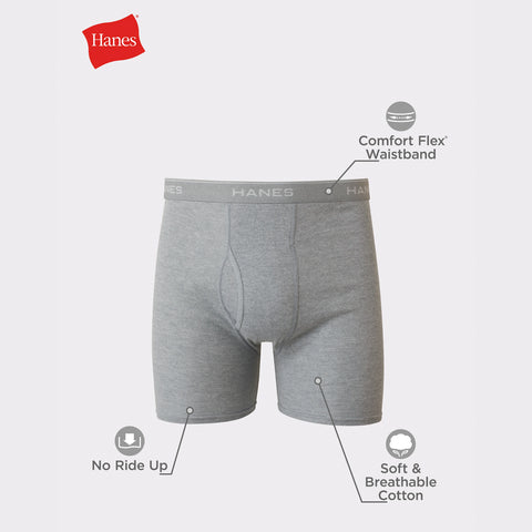 Hanes Comfort Flex Men's Cotton Boxer Brief Underwear, Moisture-Wicking, 6-Pack