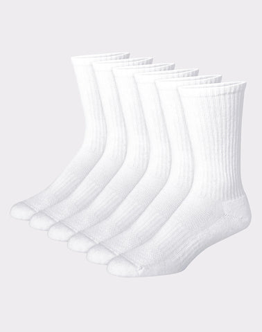 Hanes Men's Performance Cushioned Crew Socks,  6-Pack