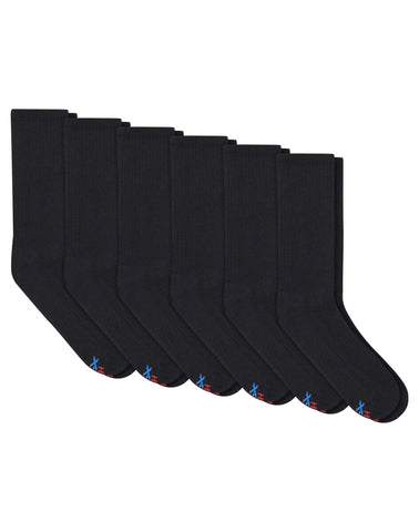 Hanes Performance Men's Cushioned Big & Tall Crew Socks, 6-Pairs