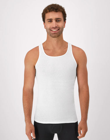 Hanes Men's Cotton Tank Undershirt, Moisture-Wicking, White, 6-Pack