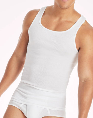 Hanes Men's Cotton Tank Undershirt, Moisture-Wicking, White, 10-Pack