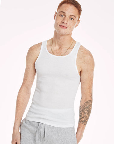 Hanes Men's Cotton Tank Undershirt, Moisture-Wicking, White, 10-Pack
