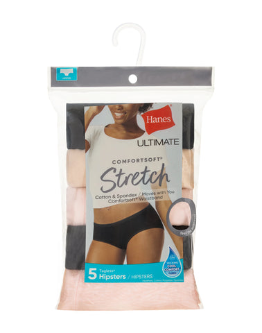 Hanes Ultimate ComfortSoft Women’s Hipster Underwear, 5-Pack