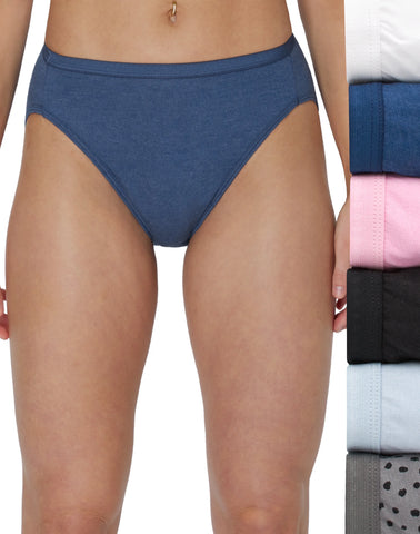 Hanes Ultimate Women's Breathable Hi-Cut Underwear, 6-Pack
