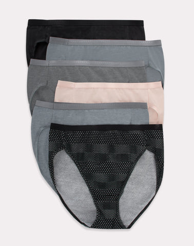 Hanes Ultimate Women's Breathable Hi-Cut Underwear, 6-Pack