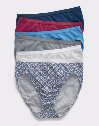 Hanes Ultimate Women's Breathable Hi-Cut Underwear, 6-Pack