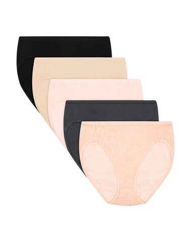 Hanes Ultimate ComfortSoft Women's Underwear High Cut, 5-Pack, Cotton Stretch