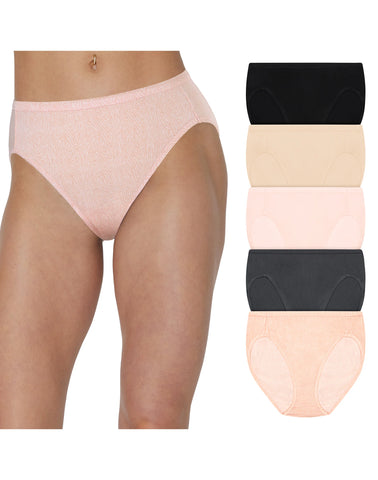 Hanes Ultimate ComfortSoft Women's Underwear High Cut, 5-Pack, Cotton Stretch