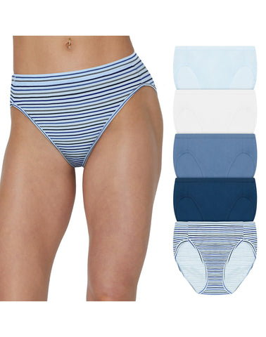 Hanes Ultimate ComfortSoft Women's Underwear High Cut, 5-Pack, Cotton Stretch