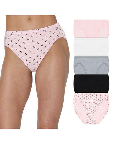 Hanes Ultimate ComfortSoft Women's Underwear High Cut, 5-Pack, Cotton Stretch