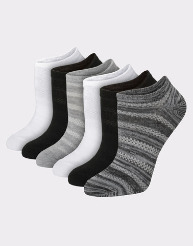 Hanes X-Temp Women's Super No Show Socks, Shoe Sizes 8-12, 6-Pairs