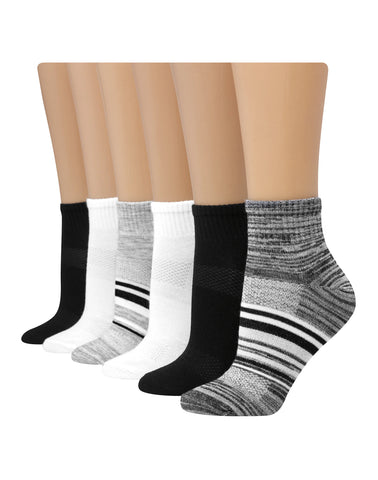 Hanes X-Temp Women's Ankle Socks, Extended Sizes, 6-Pairs